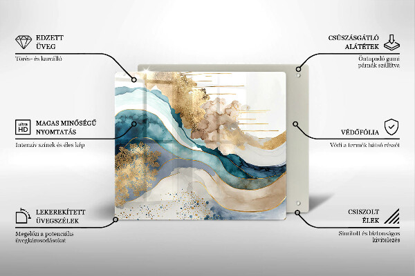 Skleněná deska do kuchyně Barevný mramor