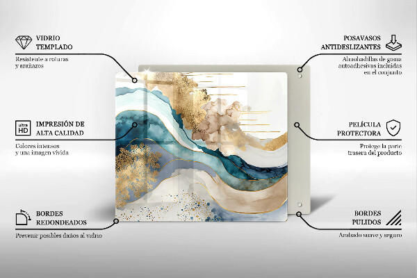 Skleněná deska do kuchyně Barevný mramor