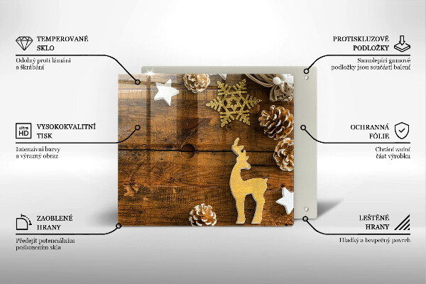 Skleněná deska do kuchyně Vánoční dekorace