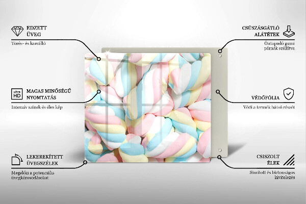 Skleněná deska do kuchyně Barevné marshmallows