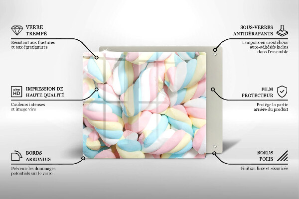 Skleněná deska do kuchyně Barevné marshmallows
