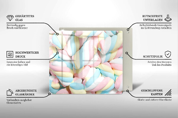 Skleněná deska do kuchyně Barevné marshmallows