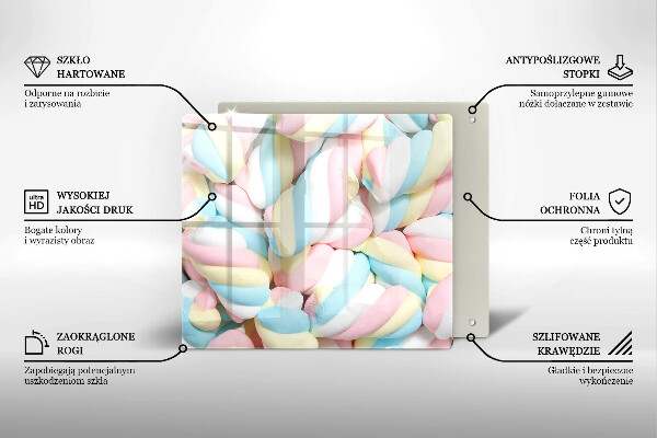 Skleněná deska do kuchyně Barevné marshmallows