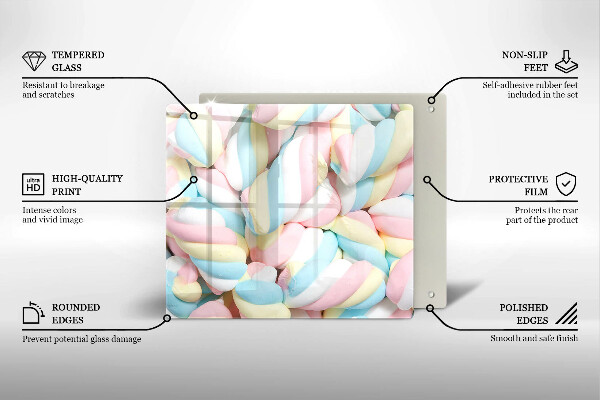Skleněná deska do kuchyně Barevné marshmallows
