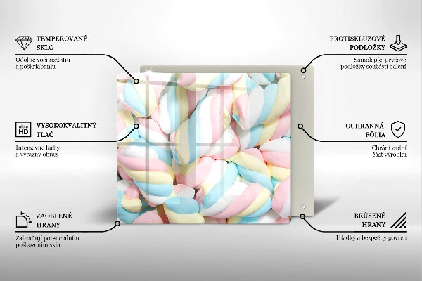 Skleněná deska do kuchyně Barevné marshmallows