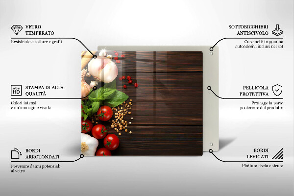Skleněná deska do kuchyně Zelenina na stole