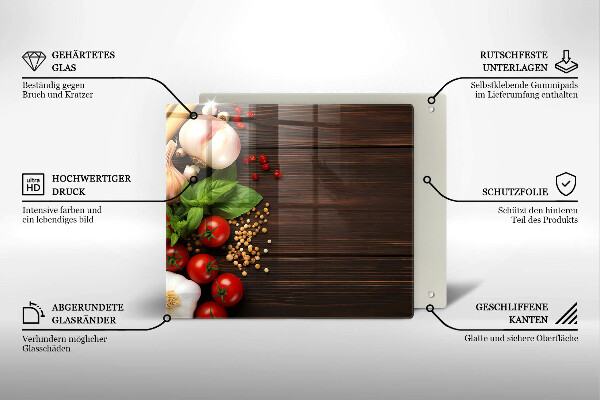 Skleněná deska do kuchyně Zelenina na stole