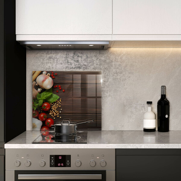 Skleněná deska do kuchyně Zelenina na stole