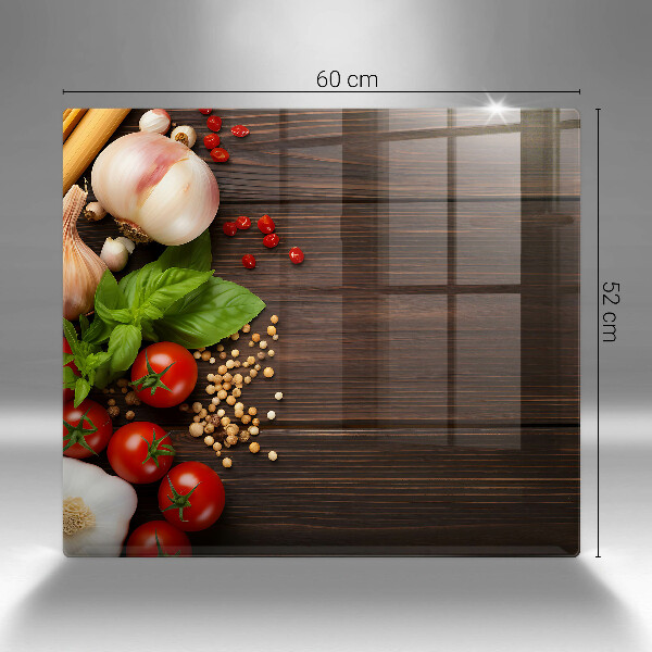 Skleněná deska do kuchyně Zelenina na stole