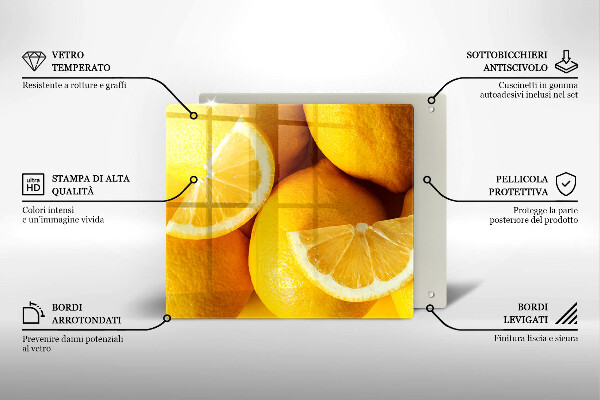Skleněná deska do kuchyně Šťavnaté citrony