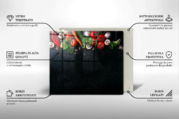 Skleněná deska do kuchyně Barevná zelenina