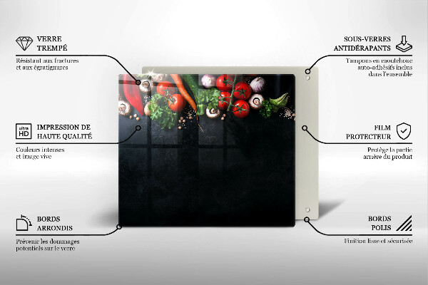 Skleněná deska do kuchyně Barevná zelenina