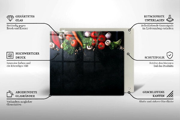 Skleněná deska do kuchyně Barevná zelenina