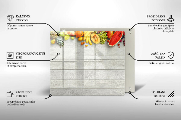 Krájecí prkénko skleněné Ovoce na prknech