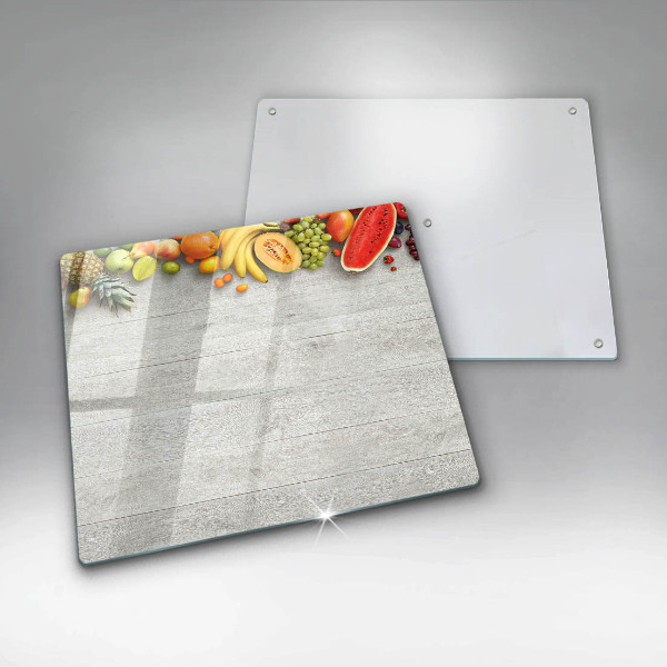 Krájecí prkénko skleněné Ovoce na prknech