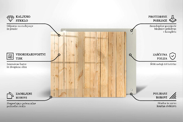 Skleněná deska do kuchyně Jemné dřevěné desky
