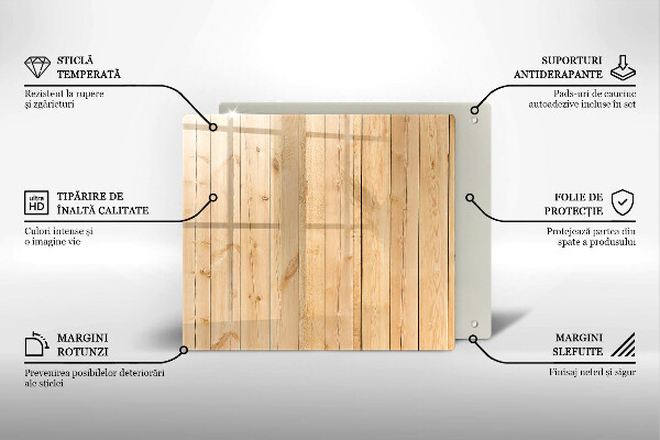 Skleněná deska do kuchyně Jemné dřevěné desky