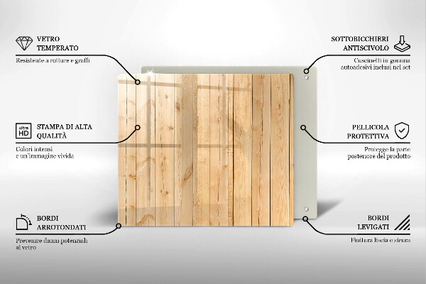 Skleněná deska do kuchyně Jemné dřevěné desky