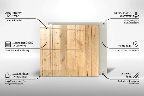 Skleněná deska do kuchyně Jemné dřevěné desky