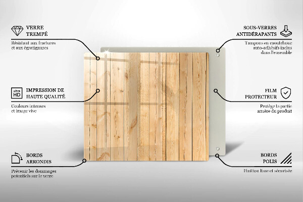 Skleněná deska do kuchyně Jemné dřevěné desky