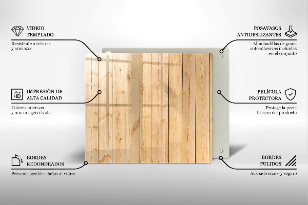 Skleněná deska do kuchyně Jemné dřevěné desky