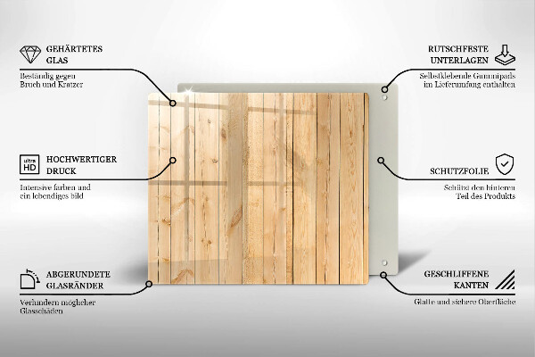 Skleněná deska do kuchyně Jemné dřevěné desky