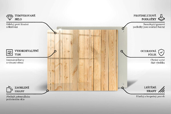 Skleněná deska do kuchyně Jemné dřevěné desky