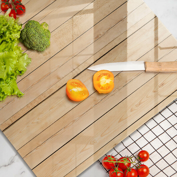 Skleněná deska do kuchyně Jemné dřevěné desky