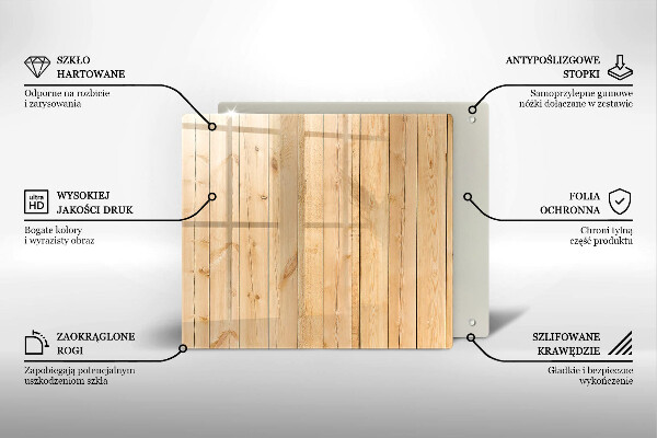 Skleněná deska do kuchyně Jemné dřevěné desky