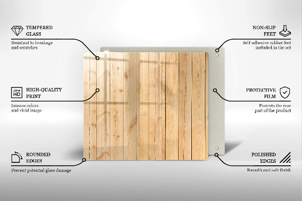 Skleněná deska do kuchyně Jemné dřevěné desky