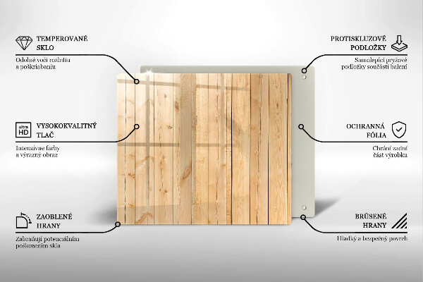 Skleněná deska do kuchyně Jemné dřevěné desky