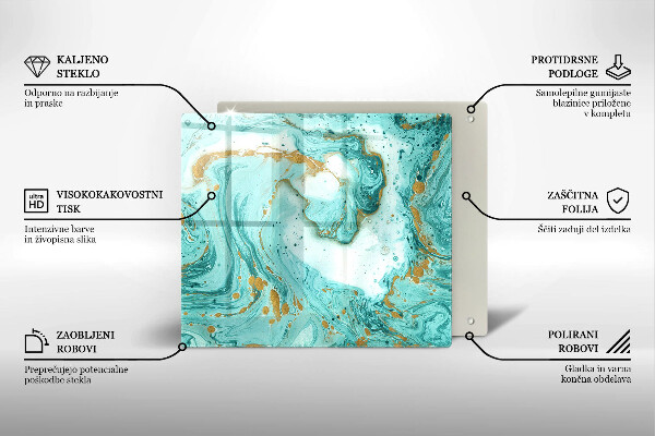 Krájecí prkénko skleněné Modrá abstrakce