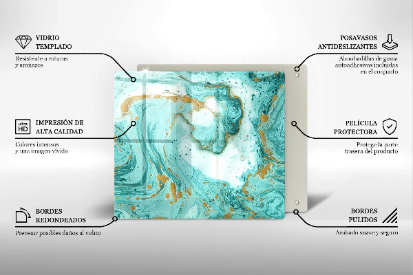 Krájecí prkénko skleněné Modrá abstrakce