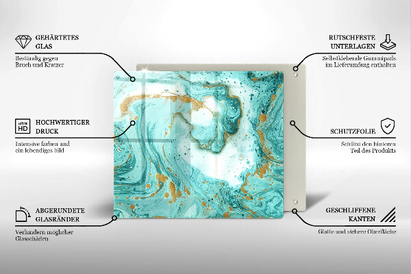 Krájecí prkénko skleněné Modrá abstrakce