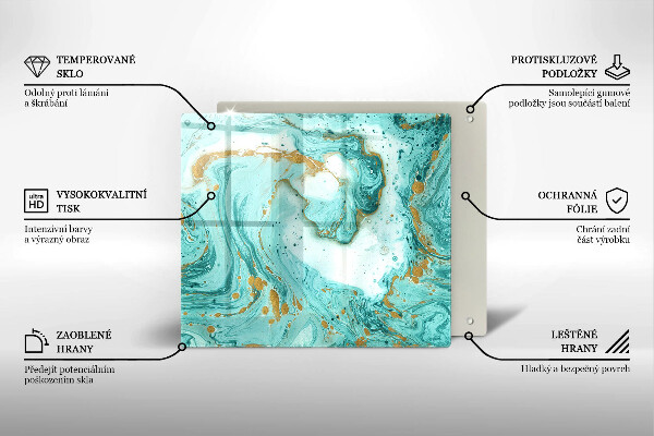 Krájecí prkénko skleněné Modrá abstrakce