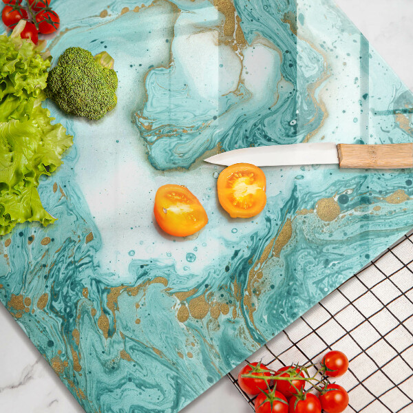 Krájecí prkénko skleněné Modrá abstrakce