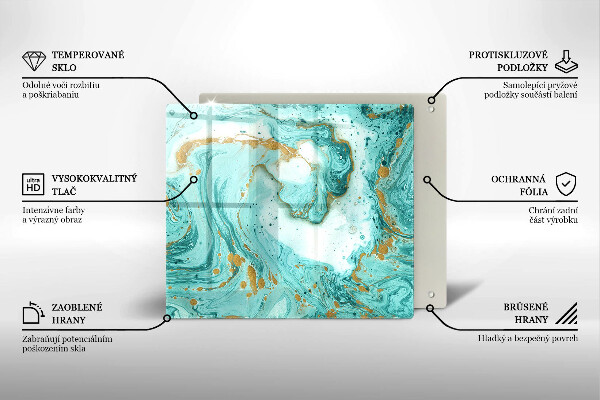 Krájecí prkénko skleněné Modrá abstrakce