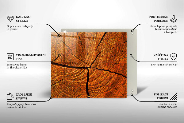 Skleněná krájecí deska Dřevěná konstrukce kmene