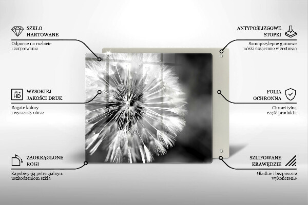 Skleněná krájecí deska Jemná pampeliška