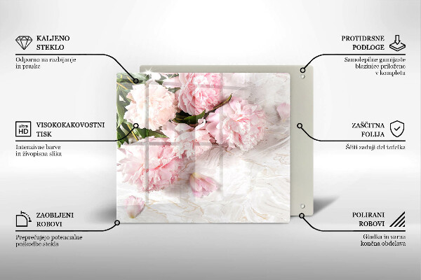 Skleněná krájecí deska Jemné květy růží