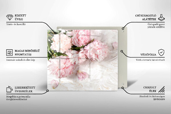 Skleněná krájecí deska Jemné květy růží