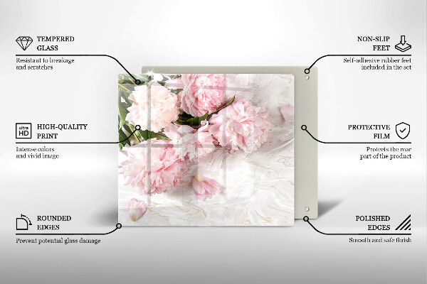 Skleněná krájecí deska Jemné květy růží