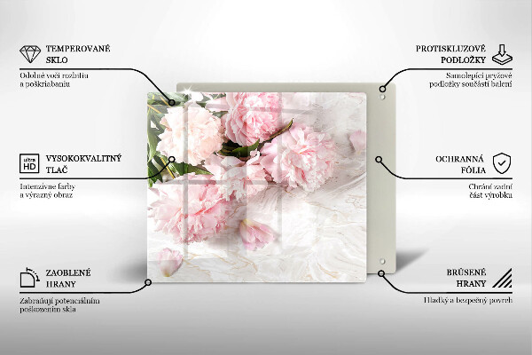 Skleněná krájecí deska Jemné květy růží