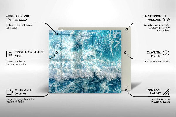 Krájecí prkénko skleněné Vlny mořské vody