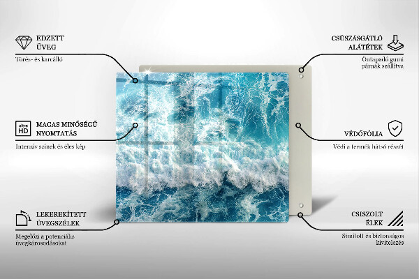 Krájecí prkénko skleněné Vlny mořské vody