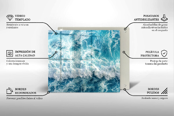 Krájecí prkénko skleněné Vlny mořské vody