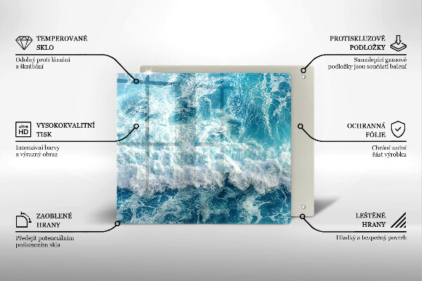 Krájecí prkénko skleněné Vlny mořské vody