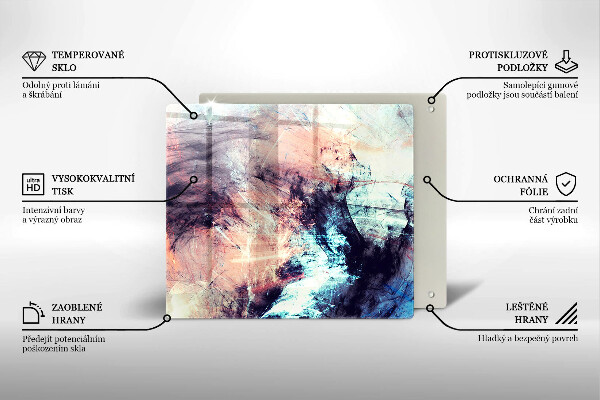 Krájecí prkénko skleněné Malovaná abstrakce