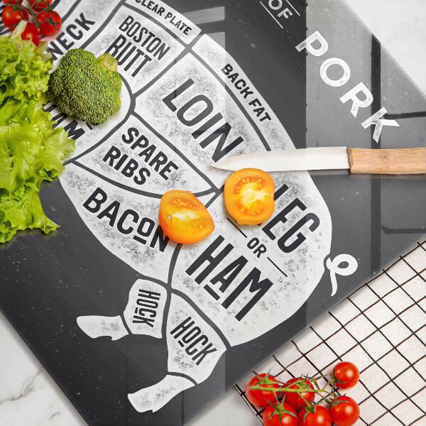 Krájecí prkénko skleněné Vepřové maso vepřové