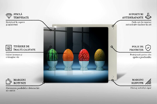 Skleněná krájecí deska Abstraktní ovocná vejce